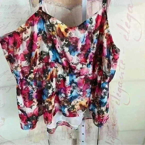 NWT Torrid Size 5 Chiffon Clip Dot Ruffle Tiw Waist Tank 100% Polyester - Picture 5 of 8